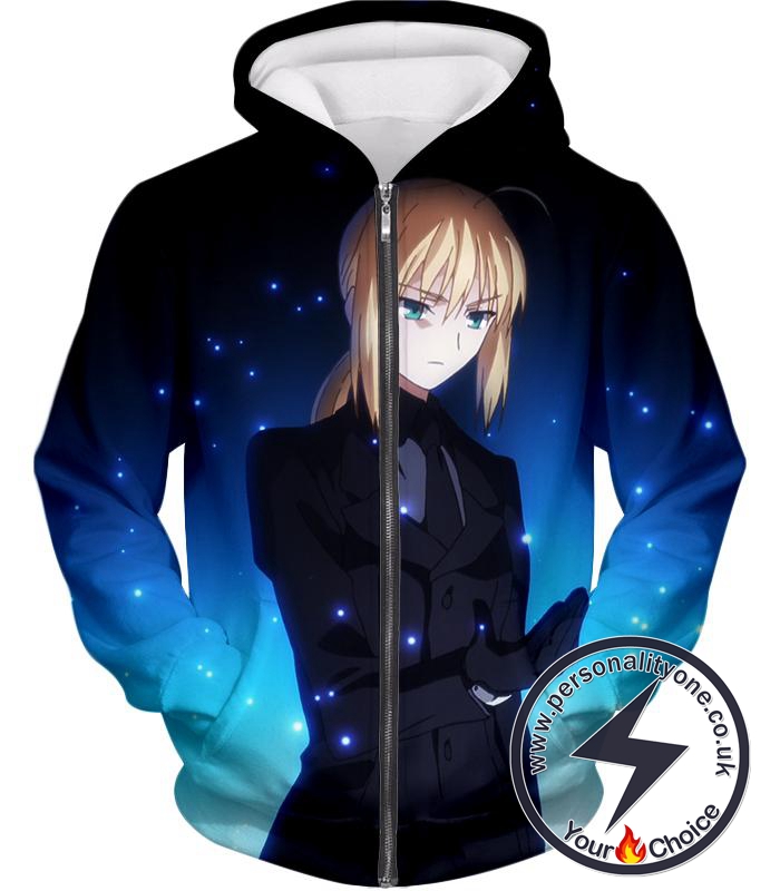 Fate Stay Night Fate Stay Night Saber Suit Altria Pendragon Zip Up Hoodie